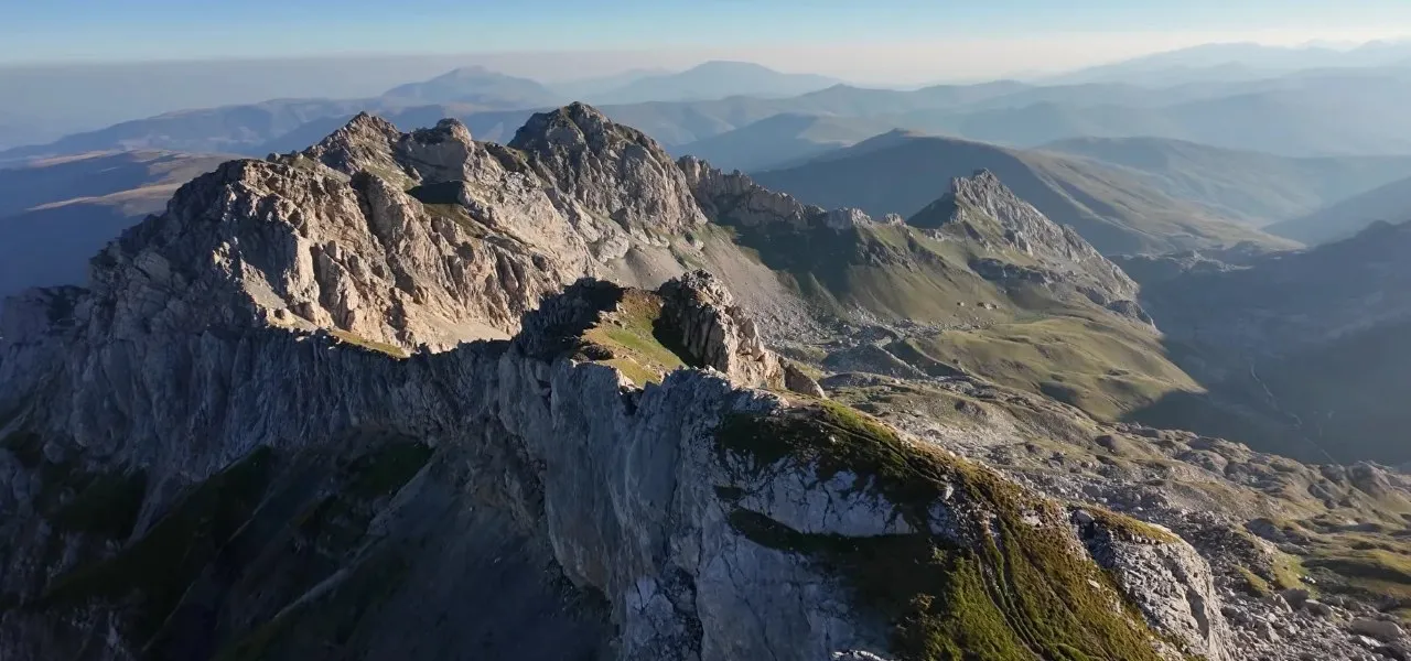 Aerial view of the Albanian mountains